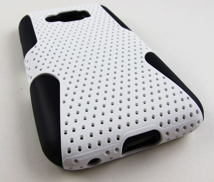  PERFORATED HARD SOFT SKIN HYBRID CASE COVER LG OPTIMUS ELITE ACCESSORY