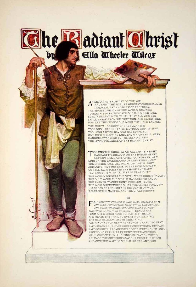 1907 Color Print Ella Wheeler Wilcox Poem Joseph Christian Leyendecker