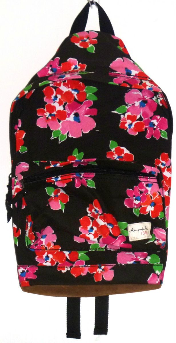 Aeropostale Backpack   Book bag Flower Floral Chocolate Brown Pink New