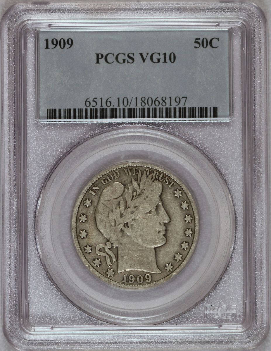 1909 P Barber Half PCGS VG 10