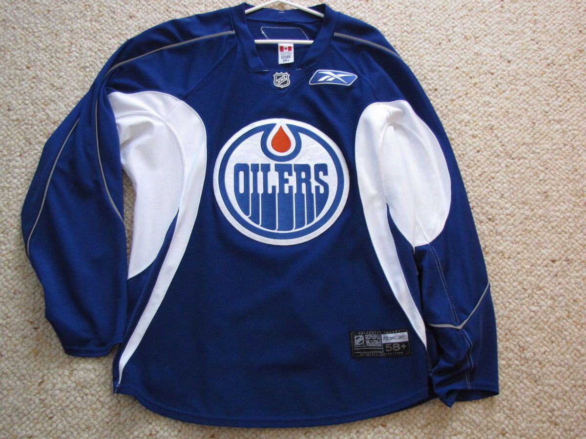 Edmonton Oilers Game Worn Used Practice Jersey Reebok RBK Meigrey