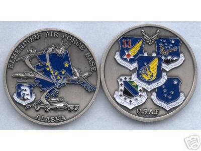 ELMENDORF AFB AK CHALLENGE COIN 742 D 417 s