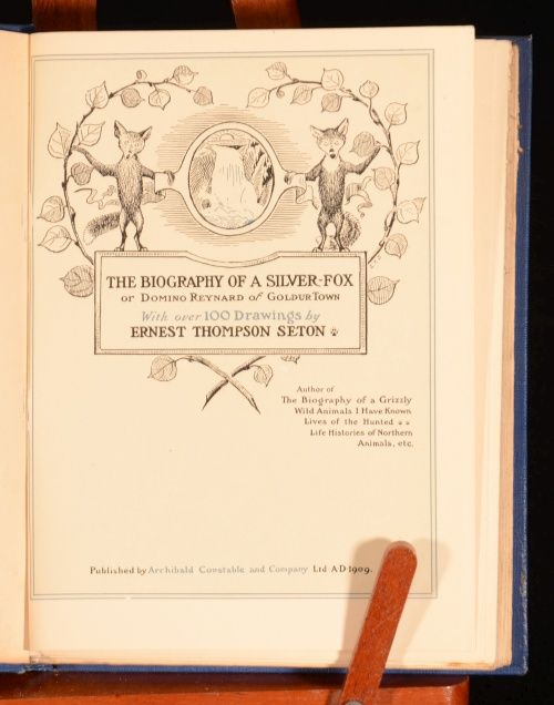 1909 The Biography of A Silver Fox Ernest Thompson Seton Illustrated