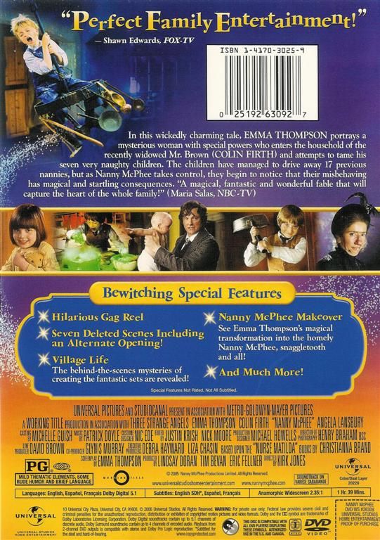 Nanny McPhee Emma Thompson Colin Firth DVD 025192630927