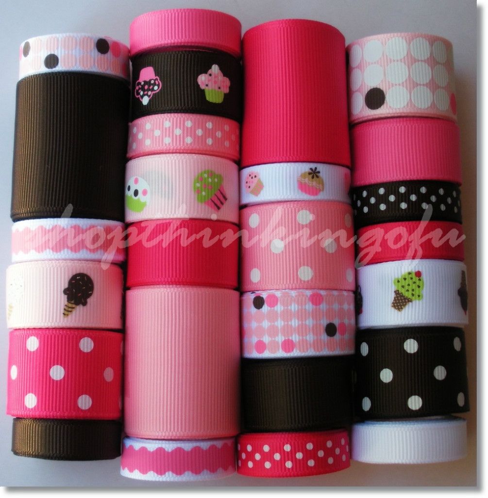 Ice Cream Cupcake Party Grosgrain Ribbon Lot 26yds