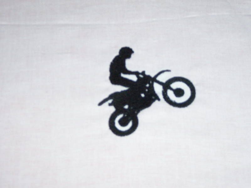 Extreme Sports Motor Cross Bike Logo Fabric Quilt Block