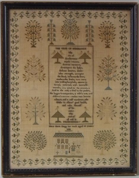 1838 Sampler by Mary Maria Dagg