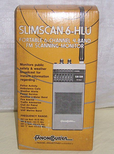 Vintage Fanon Courier Slimscan 6 HLU Portable 6 Channel Handheld