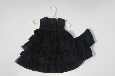 gap toddler girl fancy black layer dress euc size 12 18m