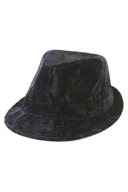 New Crushed Velvet Fedora One Size Fits Most SSH JA7171