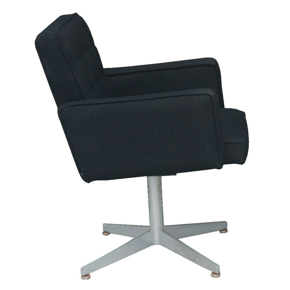  swivel executive lounge chairs upholstery black suede seat and back