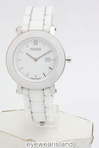 description 117584 fendi f642140 ladies watch round white dial white