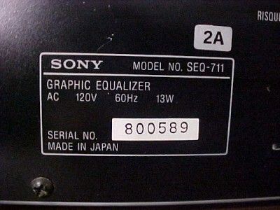 sony seq 711 7 band graphic equalizer