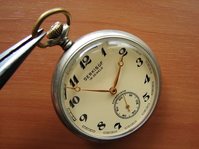 MOLNIJA SERKISOF Demiryolu SOVIET MECHANICAL POCKET WATCH RARE