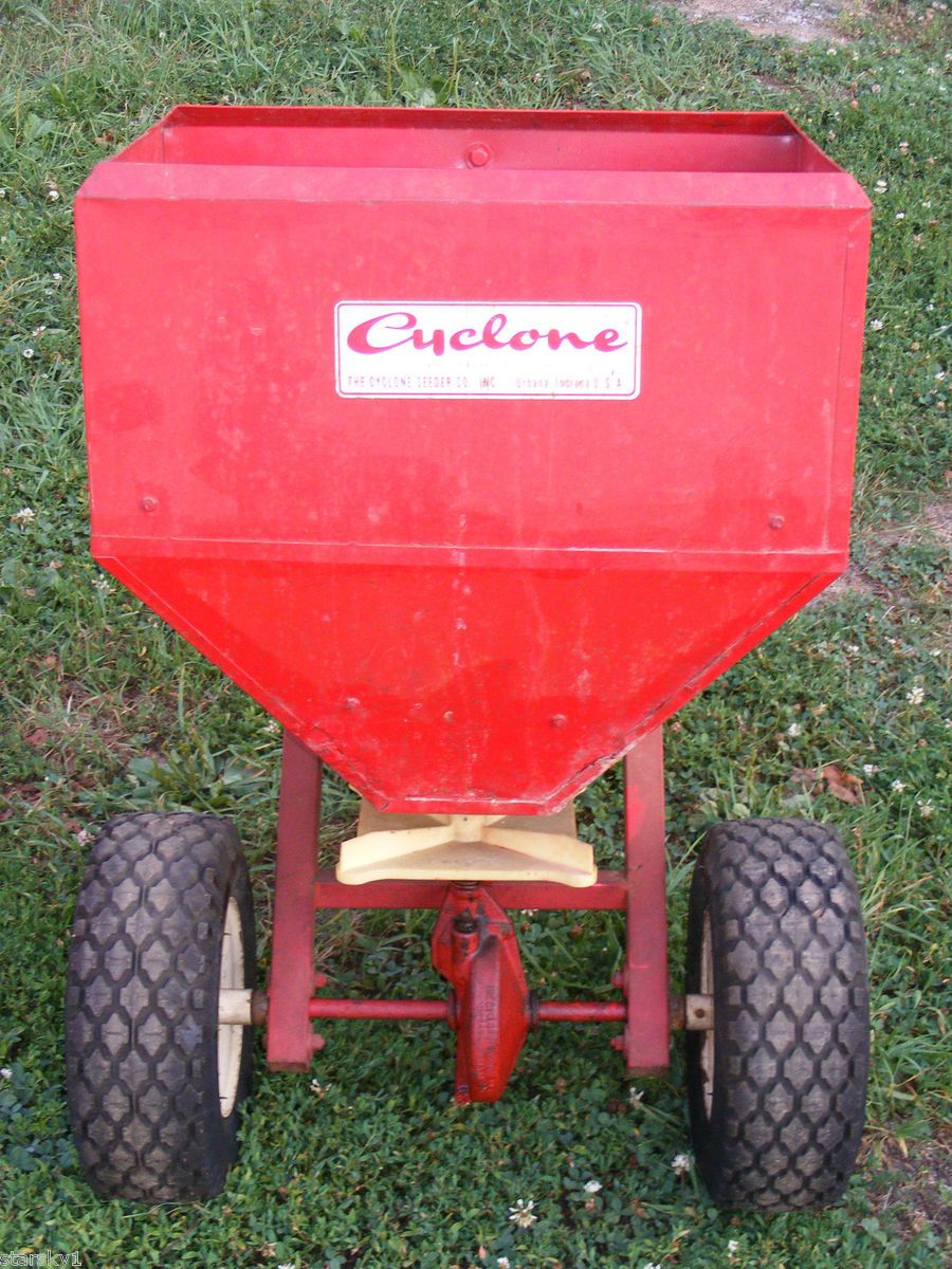 VINTAGE CYCLONE SEEDER FERTILIZER SPREADER CUB CADET ATTACHMENT, NO