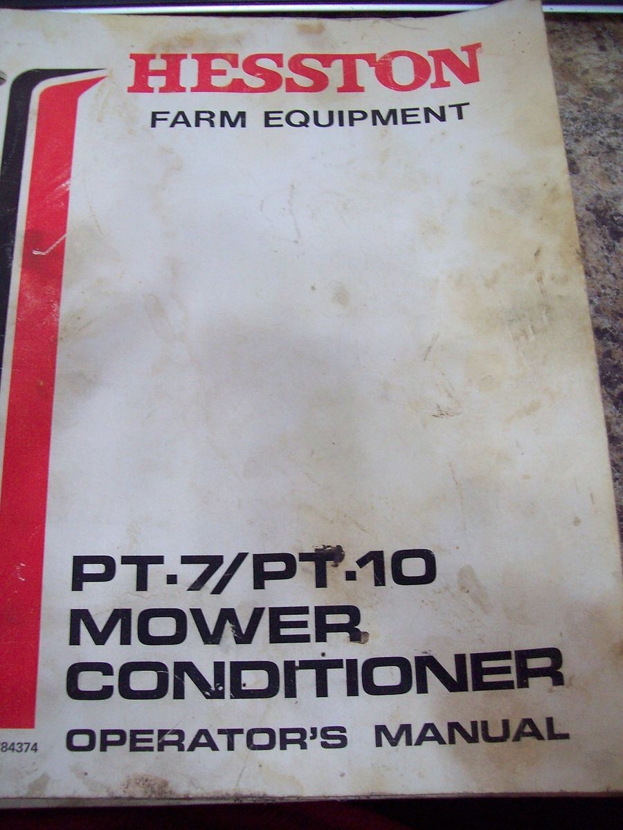 Heston Farm Equipment PT 7 PT 10 Mower Conditioner Operators Manual