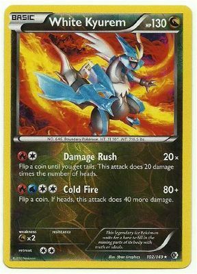 WHITE KYUREM 102 149 BOUNDARIES CROSSED POKEMON CARD RARE REV HOLO