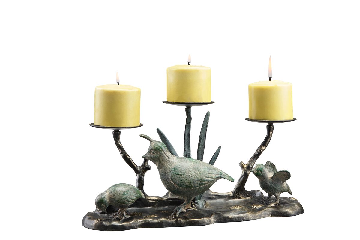   Family Triple Candleholder Centerpiece Candelabra Fireplace Insert