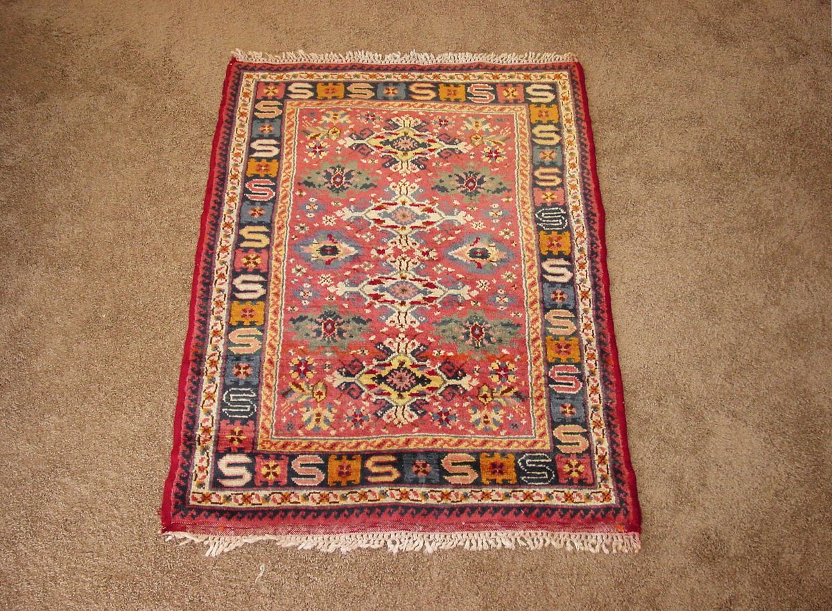 Original Antique Handmade Caucasian Rug CCA 1890 1900