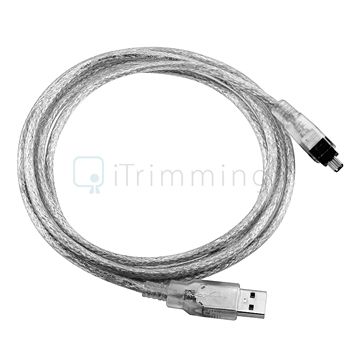 new generic usb to ieee 1394 4 pin cable 6 ft 1 8m translucent