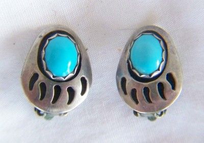 Beautiful Vintage Zuni Sensa Eustace Sterling Silver Turquoise Bear