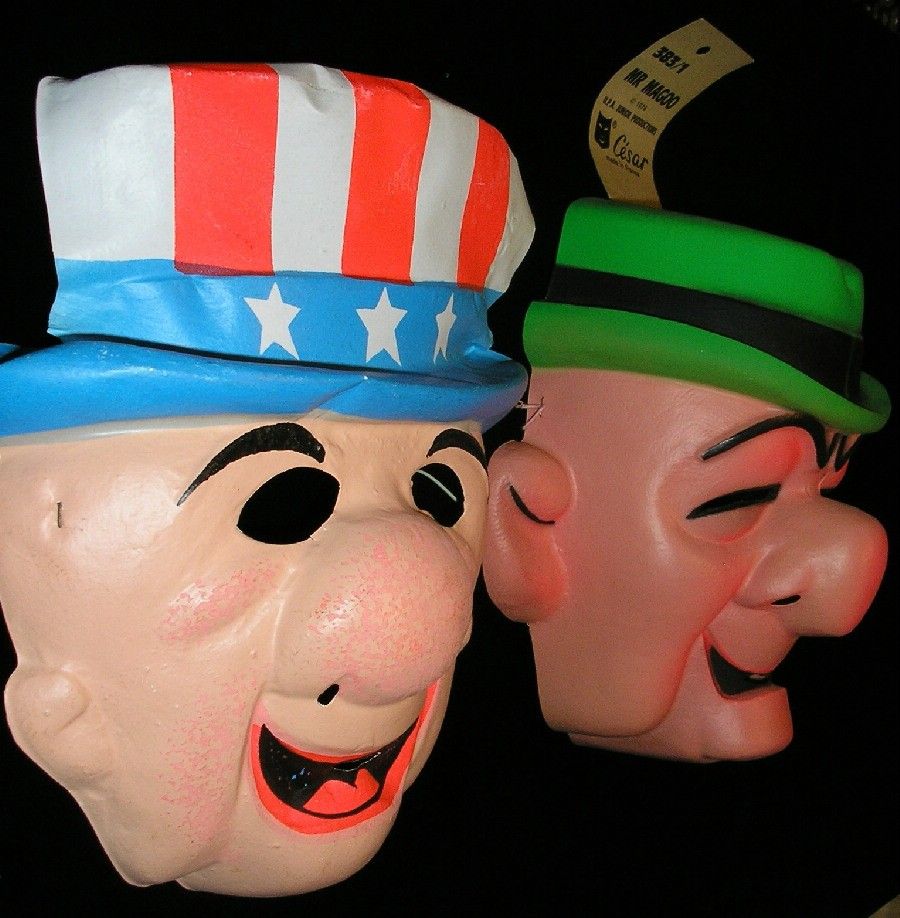 1974 Mr Magoo Plastic Mask w Tag Plus Bonus 1975 Mask