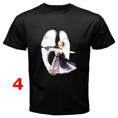 Fate Stay Night Anime Manga Black T Shirt