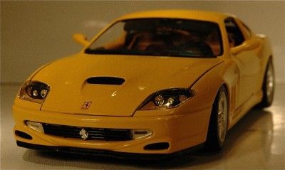 1996 Ferrari 550 Maranello   Yellow with a Tan Interior   Bburago   1