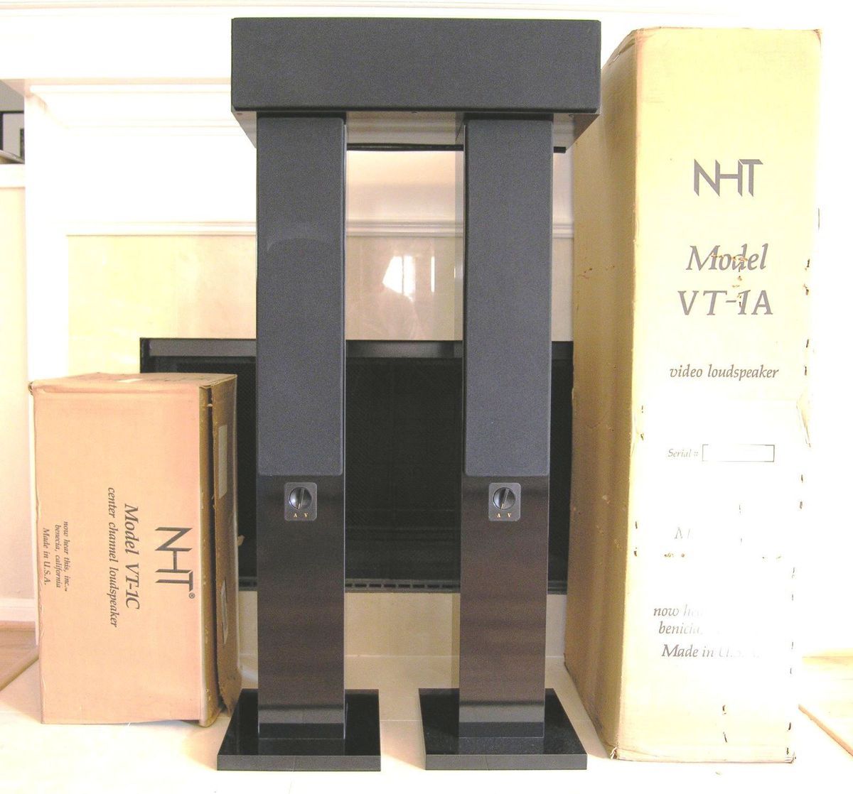 NHT VT 1A Floor Standing Speakers with VT 1C Center and SW2P Sub MA 1A