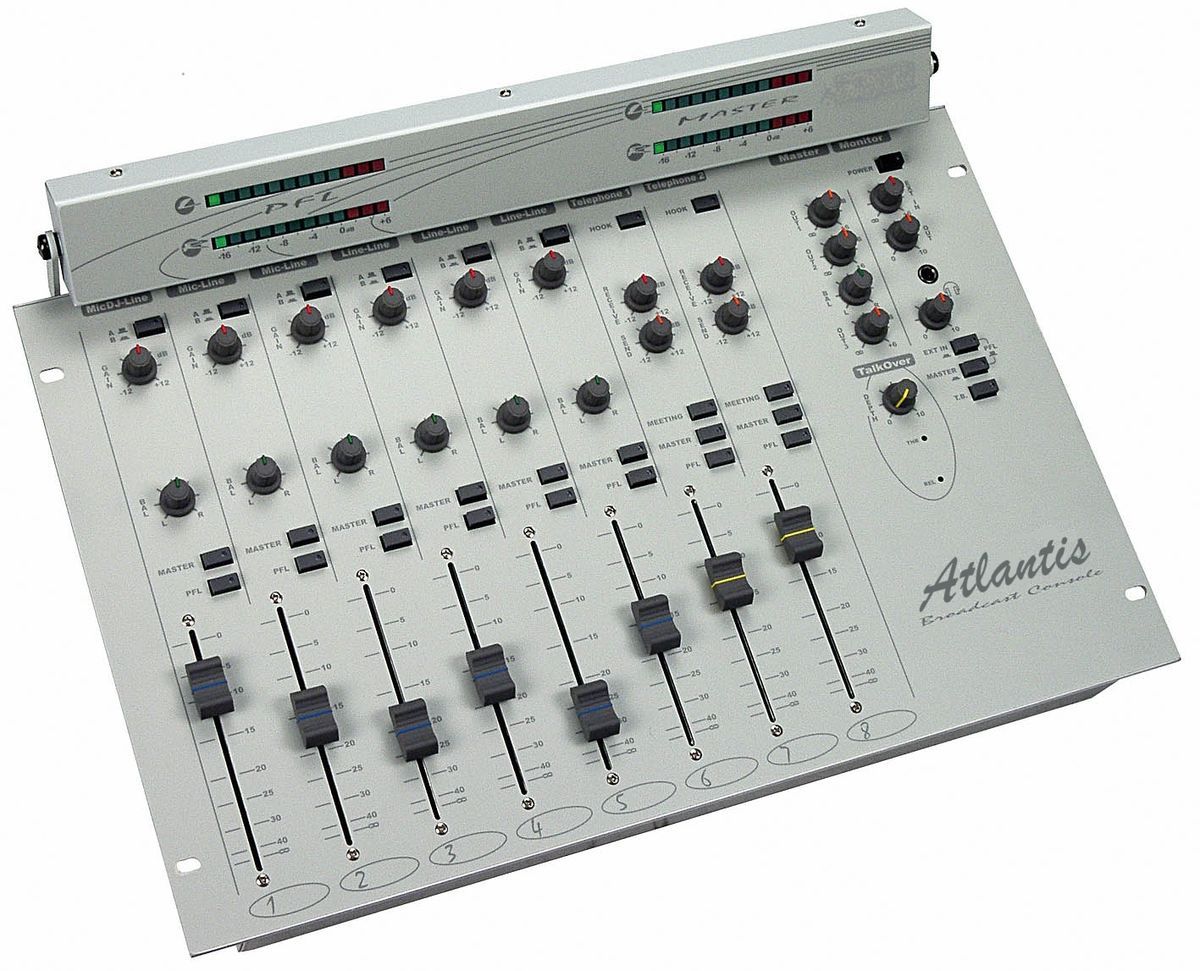Atlantis 8 Channel Mixing Console for FM Broadcast