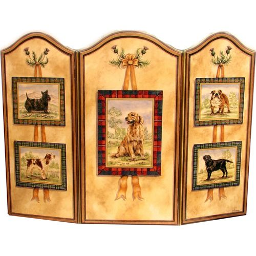  Industries Five Dog 3 Panel Decorative Fireplace Screen FS 2500