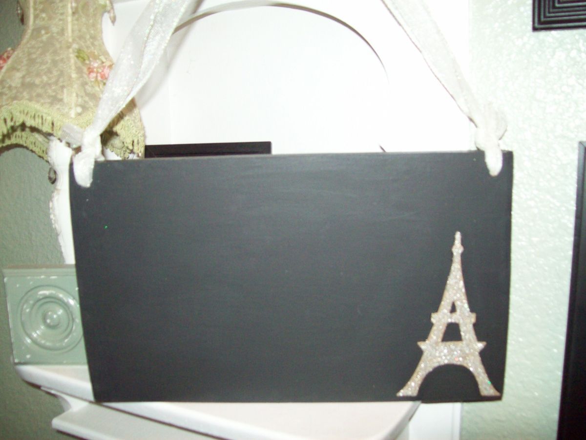 Paris Decor Glittered Eiffel Tower Chalkboard French Decor