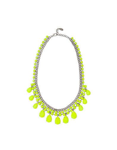 ZARA necklace NEON choker collar YELLOW fluor