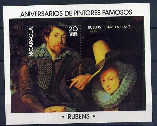 paintings rubens s s mnh nicaragua mint never hinged souvenir sheet