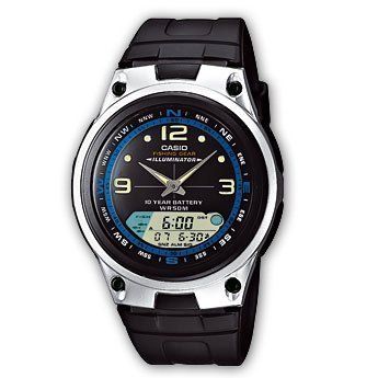  1AV Mens Chronograph Alarm Analog Digital Fishing Gear Watch