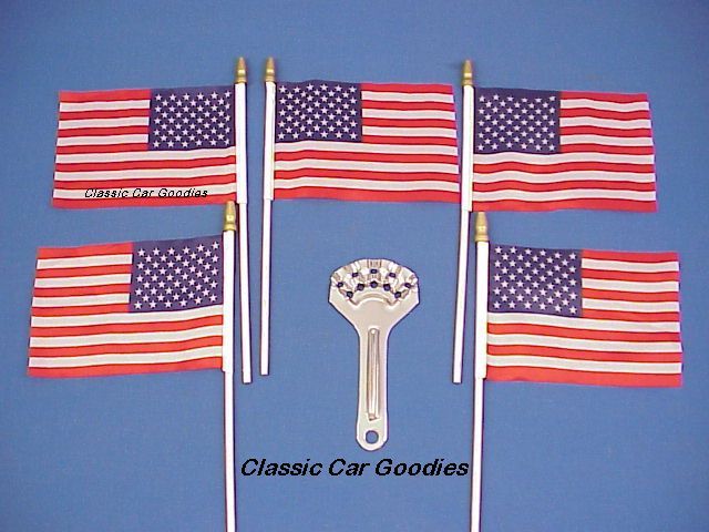 Flags Holder 1 Chrome Parade Car Show Cruise Veterans