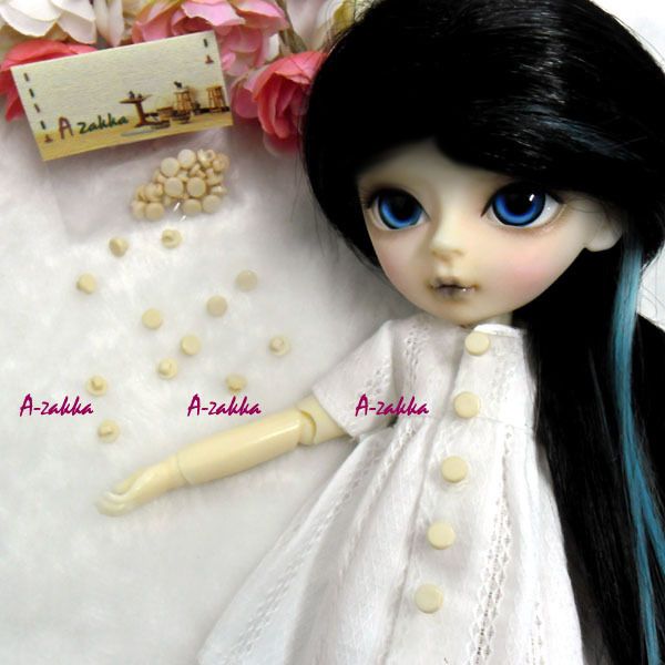 Doll Dress Making DIY Material Flat Circular Round Button 5 5mm Cream