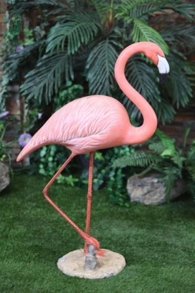   Flamingo Statue Walking Standing Yard Lawn Garden Decor Art Bird NEW