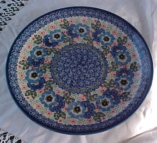 Polish Pottery Unikat 10 1 2 Dinner Plate Stoneware Signed STARZYK