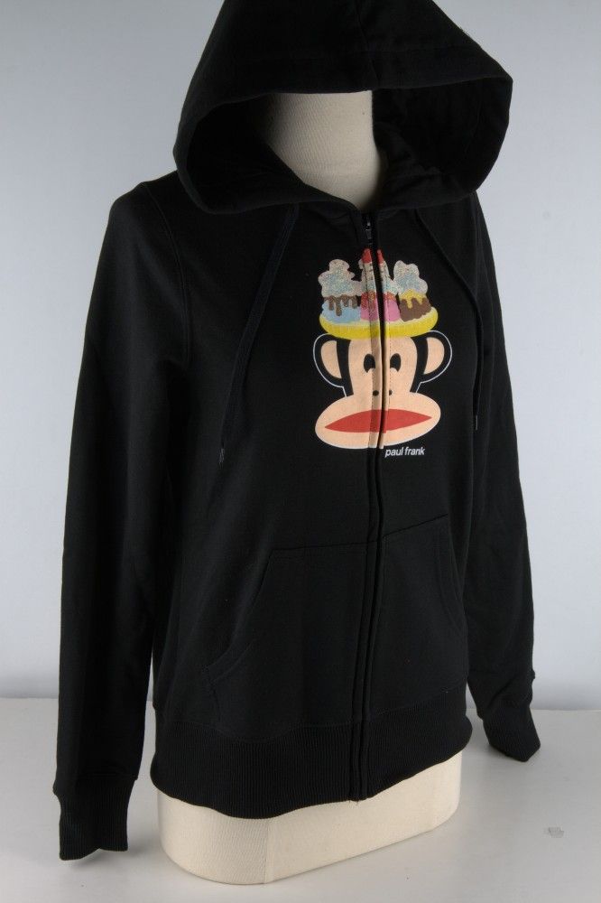 Paul Frank Black Ice Cream Hat Hoodie Juniors 2743