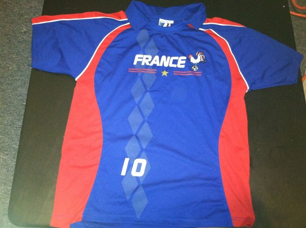 France French Soccer jersey t shirt blue vintage 10 zidane adult XL