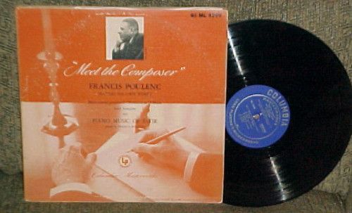 Francis Poulenc Meet The Composer Saite LP 1954 Colum