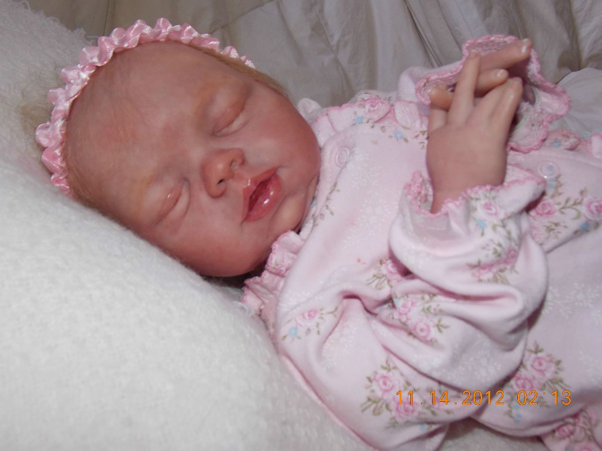 Reborn baby girl Amber by Pat Moulton real looking baby realistic skin