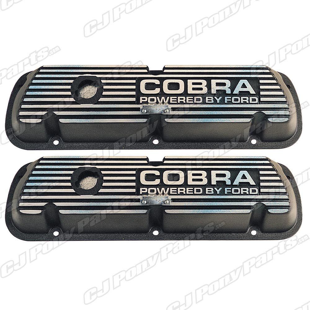 Ford Racing Black Valve Covers Cobra Powered by Ford Pair 289 302 351W