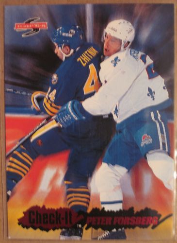 95 96 SCORE CHECK IT INSERT 7 PETER FORSBERG