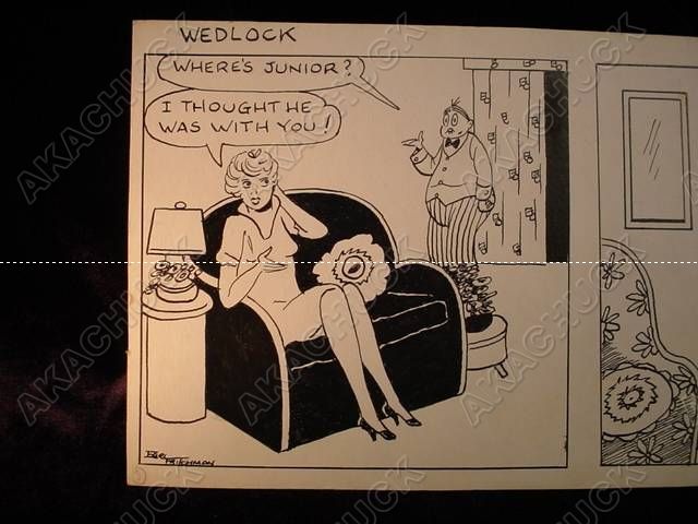 1940s Comic Strip Original Art Wedlock Earl Fritchman C