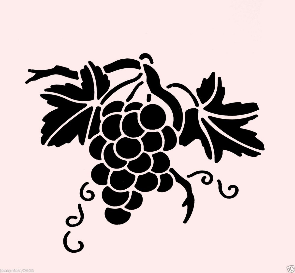 Grapes Stencil Grape Stencils Fruit Craft Template New 5 x 7