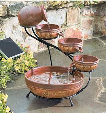  Antique Brown Cascade Solar Fountain