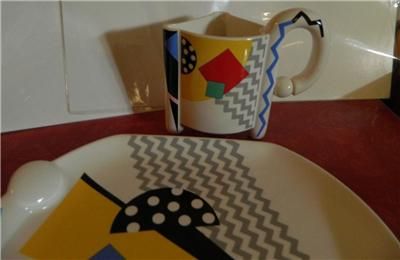 Fujimori Carnival Kato Kogei Plate Mug Abstract Mod Sottsass Panton