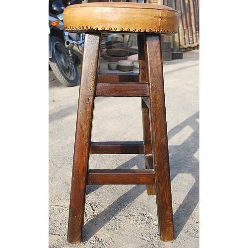 Key West Toasted Yellow Leather Bar Stool Furniture